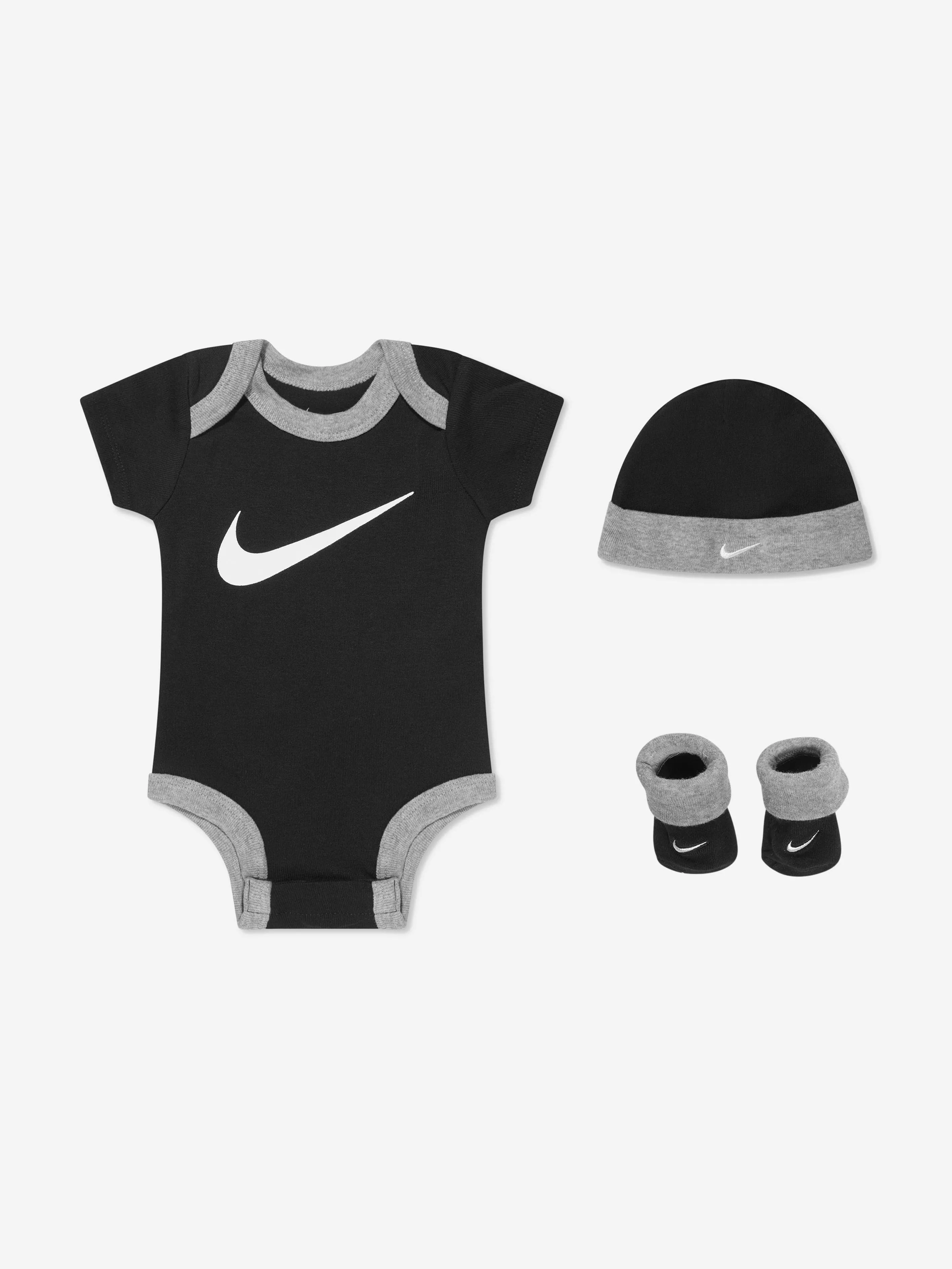 Nike Baby Boys Swoosh Bodysuit Set in Black