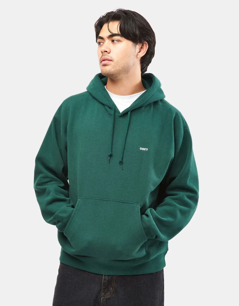 Obey Established Works Bold II Pullover Hoodie - Rain Forest