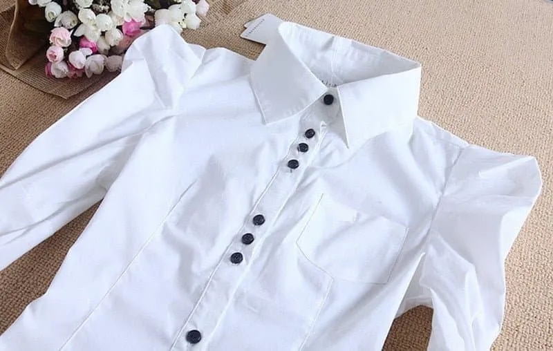 Office Lady Body Shirts - Elegant Fashion, Solid Pattern, Comfortable Fit