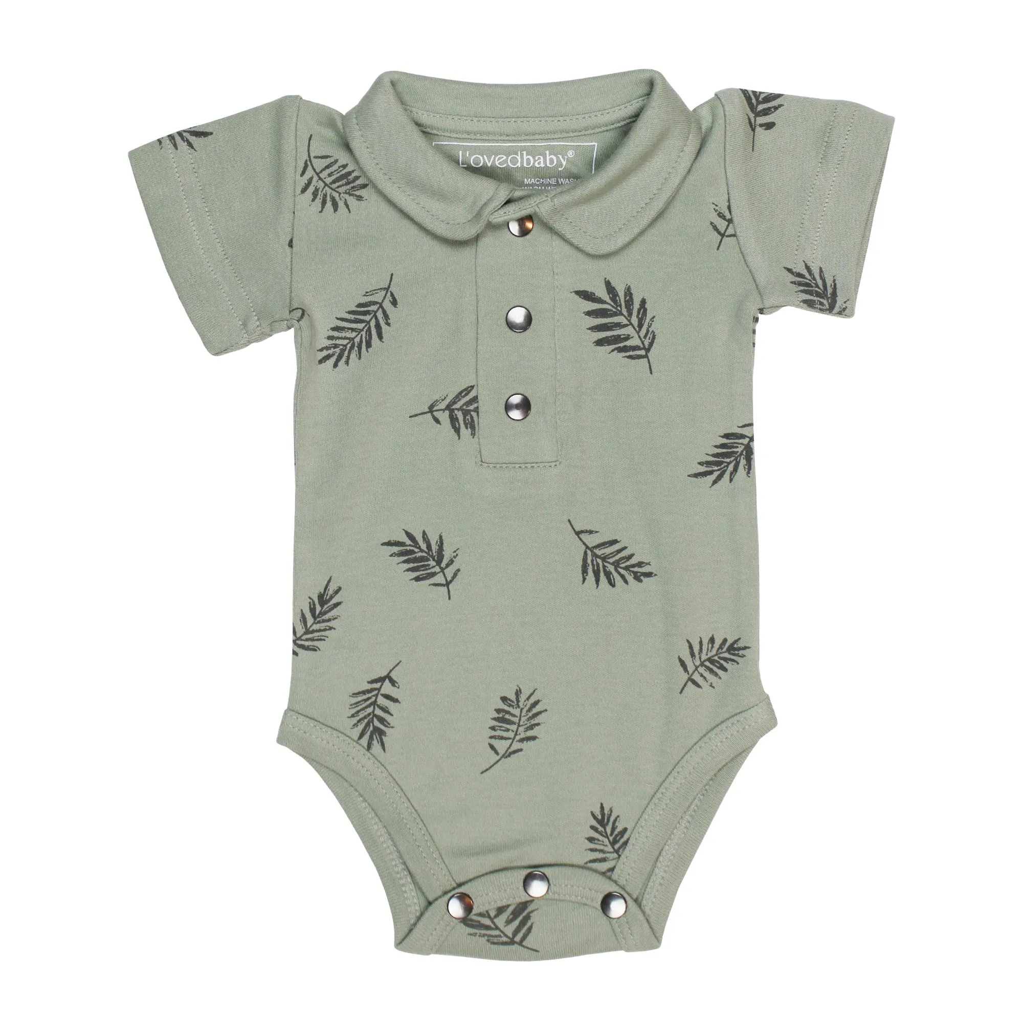 Organic Polo Bodysuit - Fern & Flower Prints