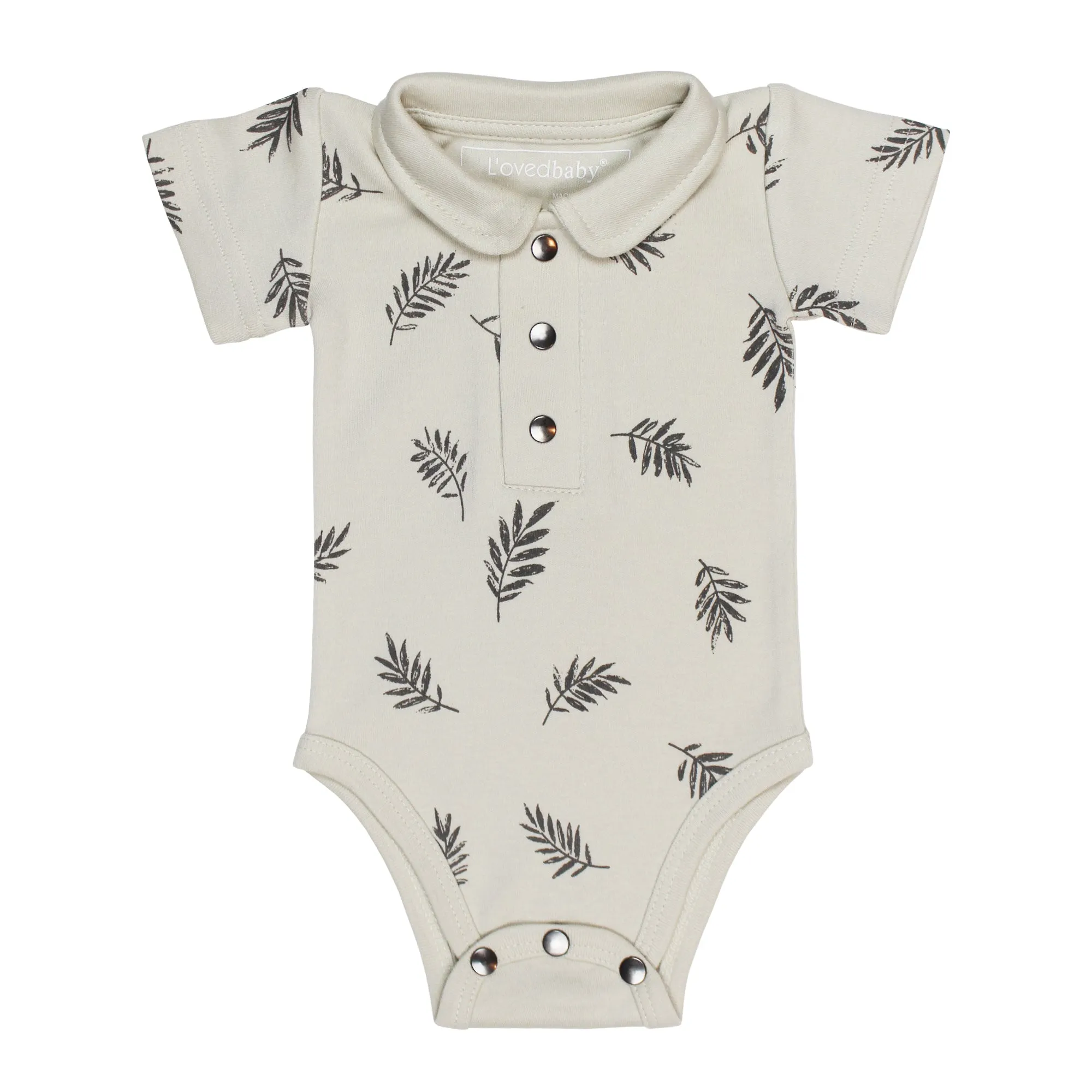 Organic Polo Bodysuit - Fern & Flower Prints