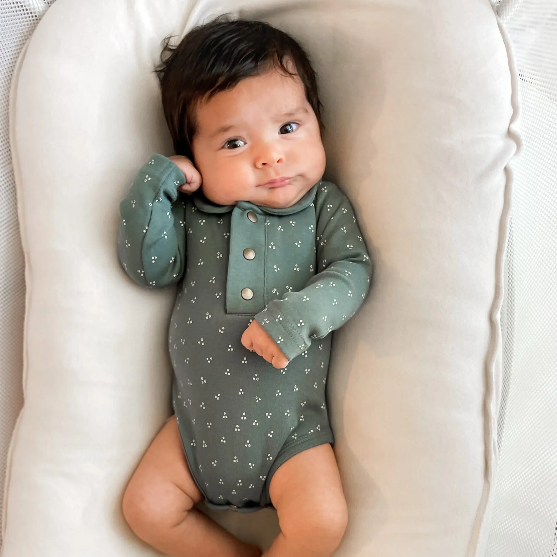 Organic Polo Long Sleeve Bodysuits