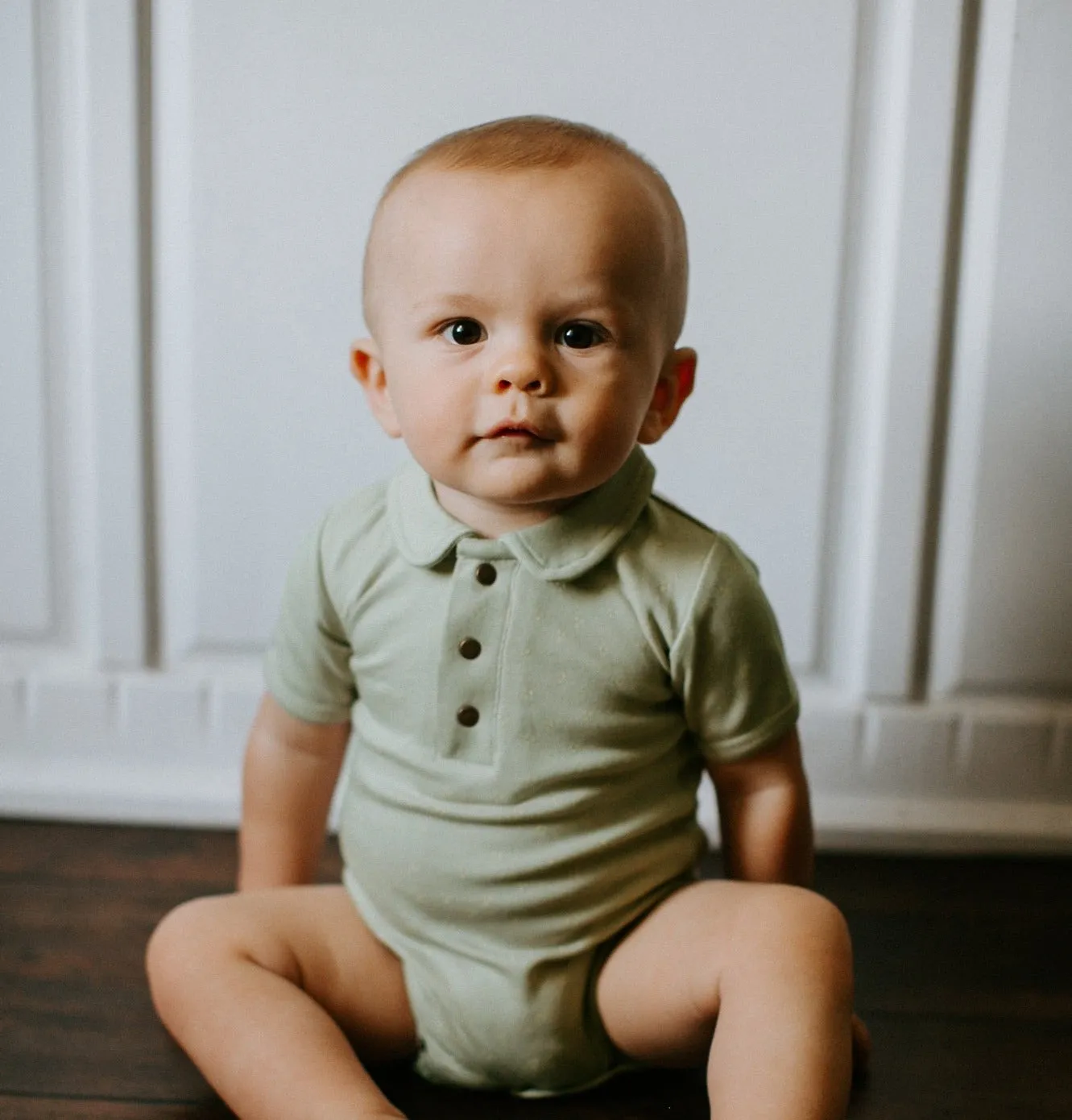 Organic Polo Short Sleeve Bodysuits