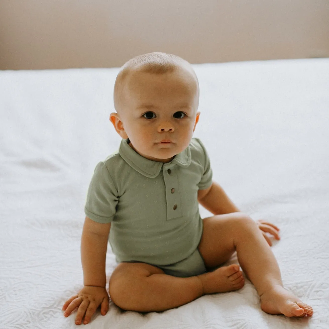 Organic Polo Short Sleeve Bodysuits