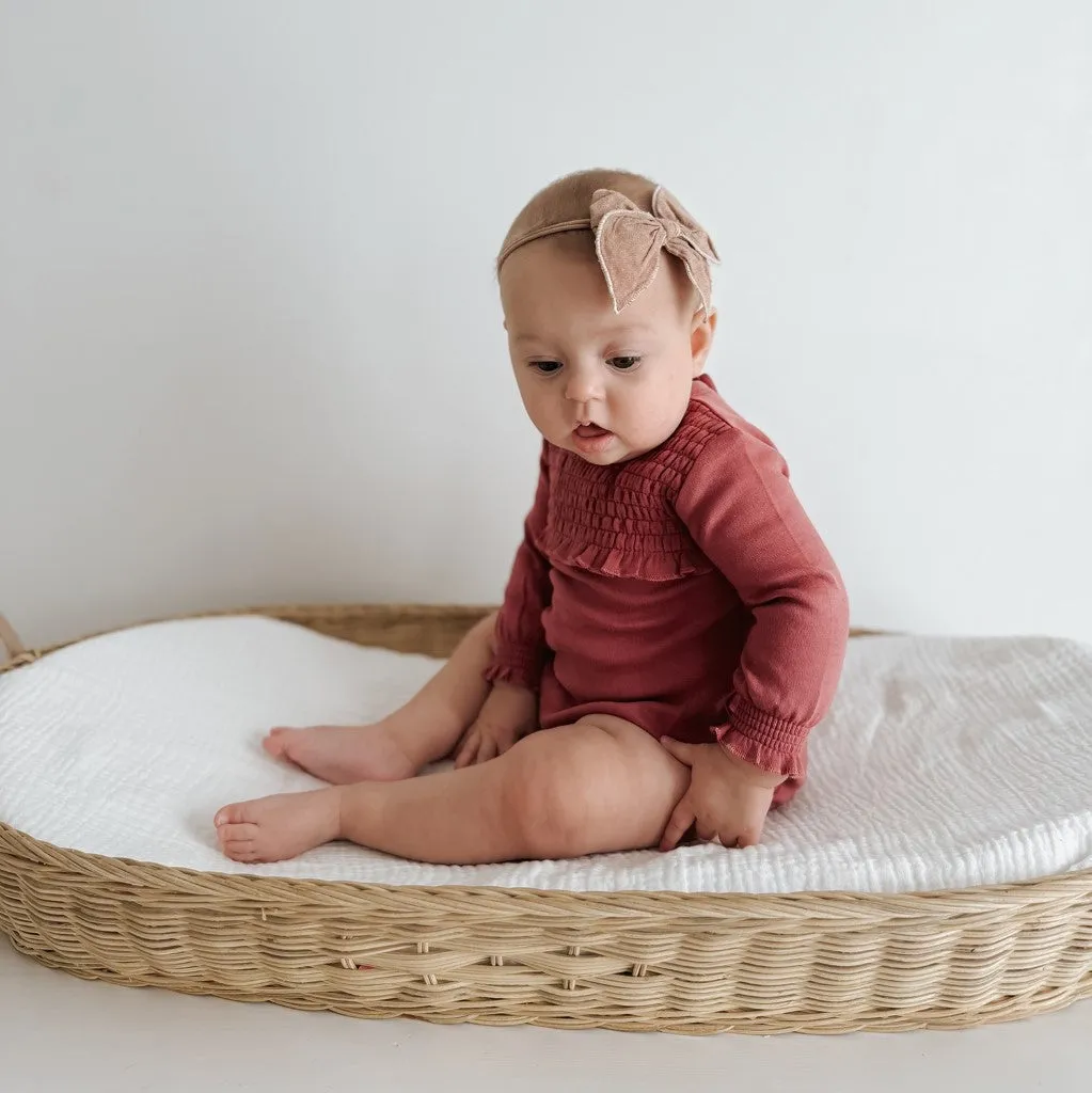 Organic Smocked Bodysuit & Pants Set