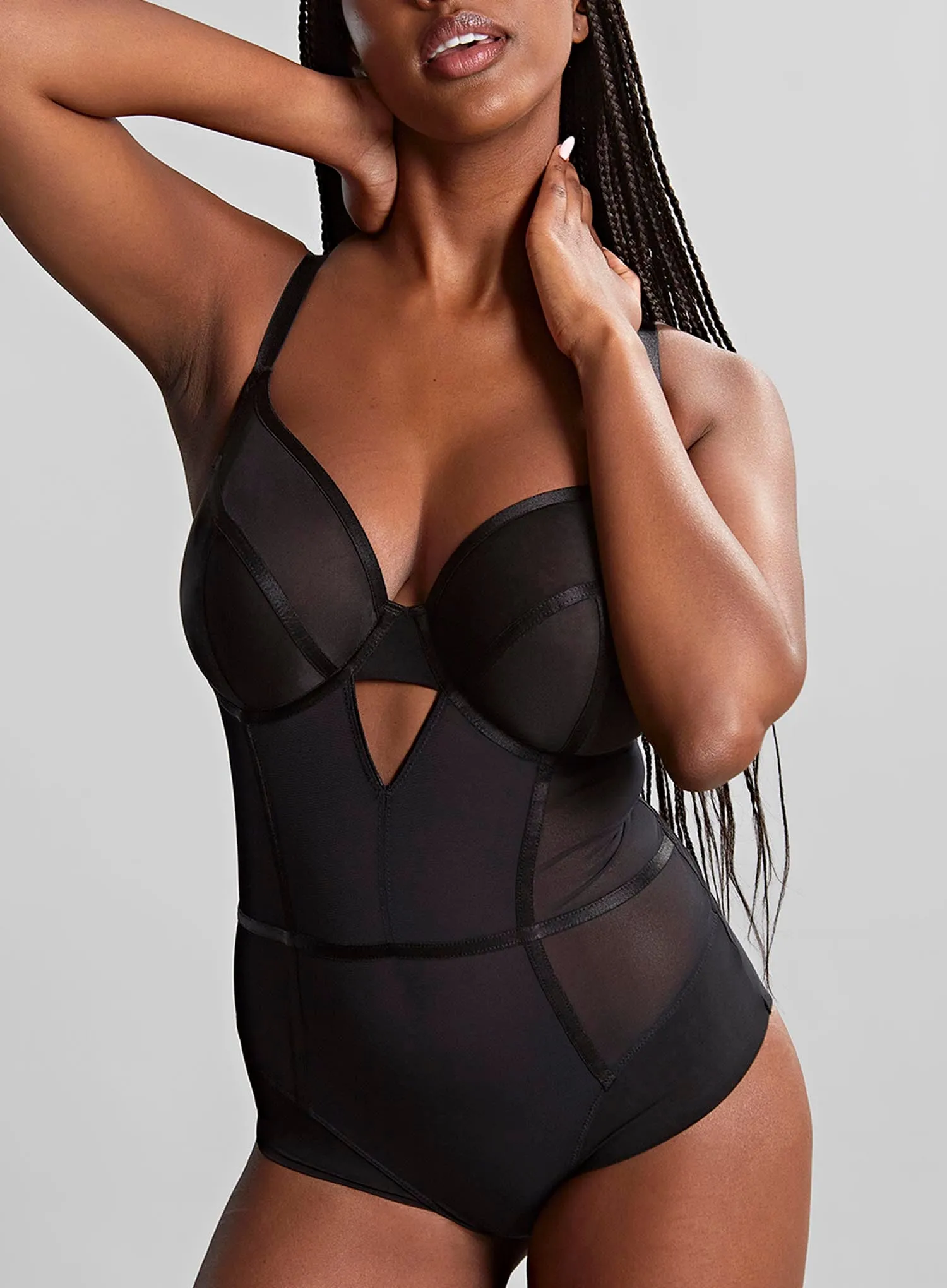 Panache: Tango Essence Plunge Bodysuit Obsidian