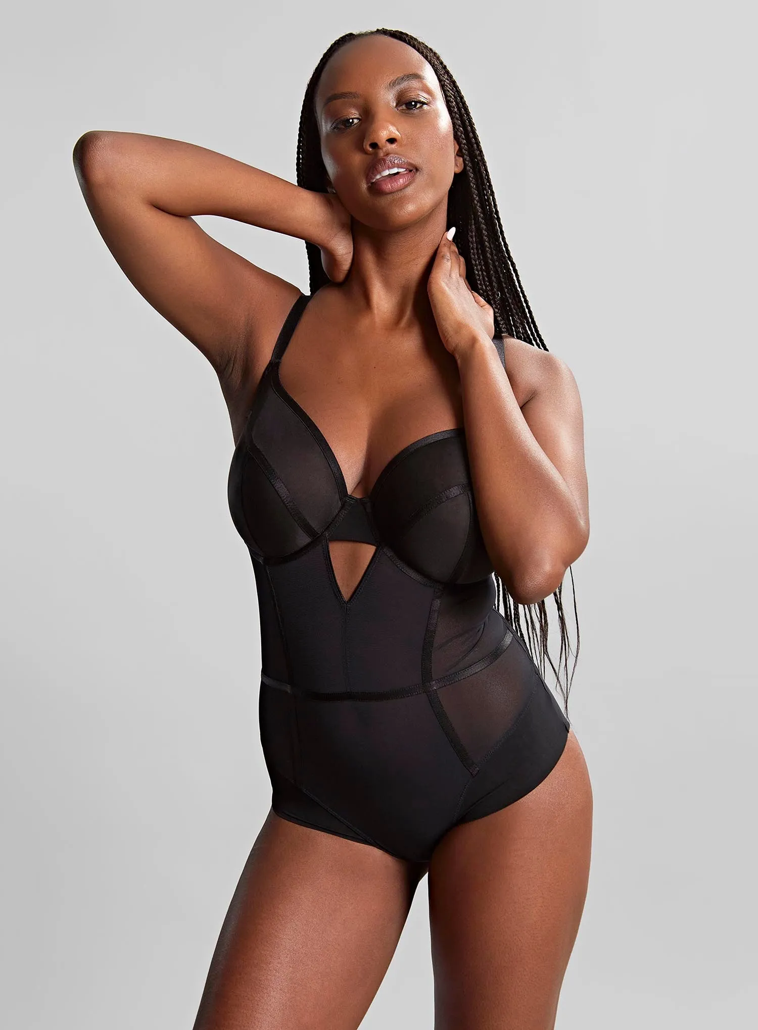 Panache: Tango Essence Plunge Bodysuit Obsidian