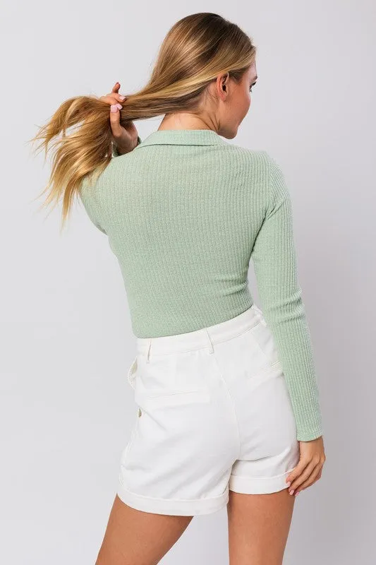 Percy Long Sleeve Collared Bodysuit