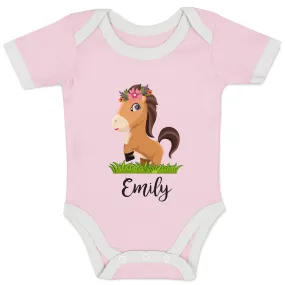 [Personalized] Endanzoo Organic Baby Bodysuit - Horse