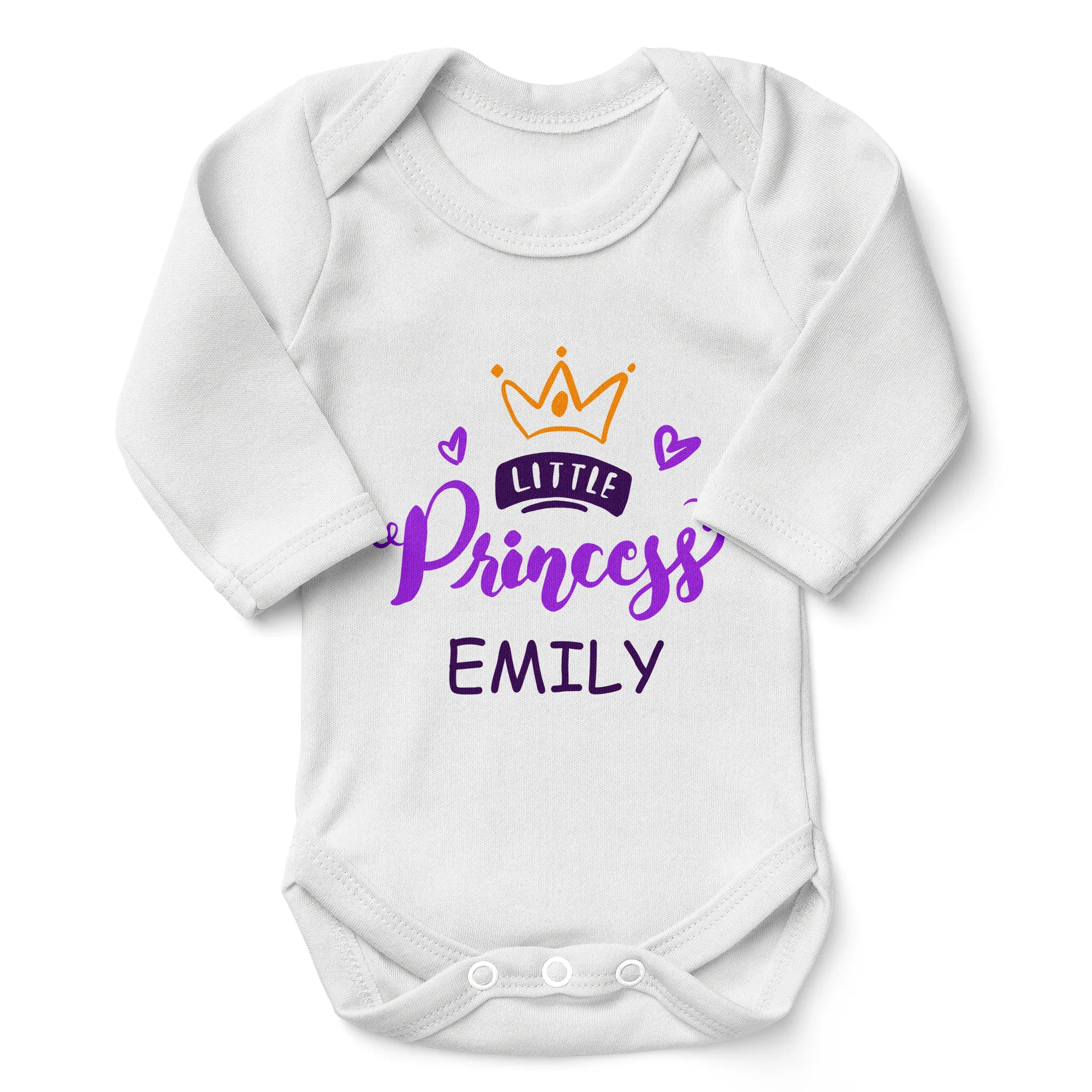 [Personalized] Endanzoo Organic Long Sleeve Baby Bodysuit - Little Princess