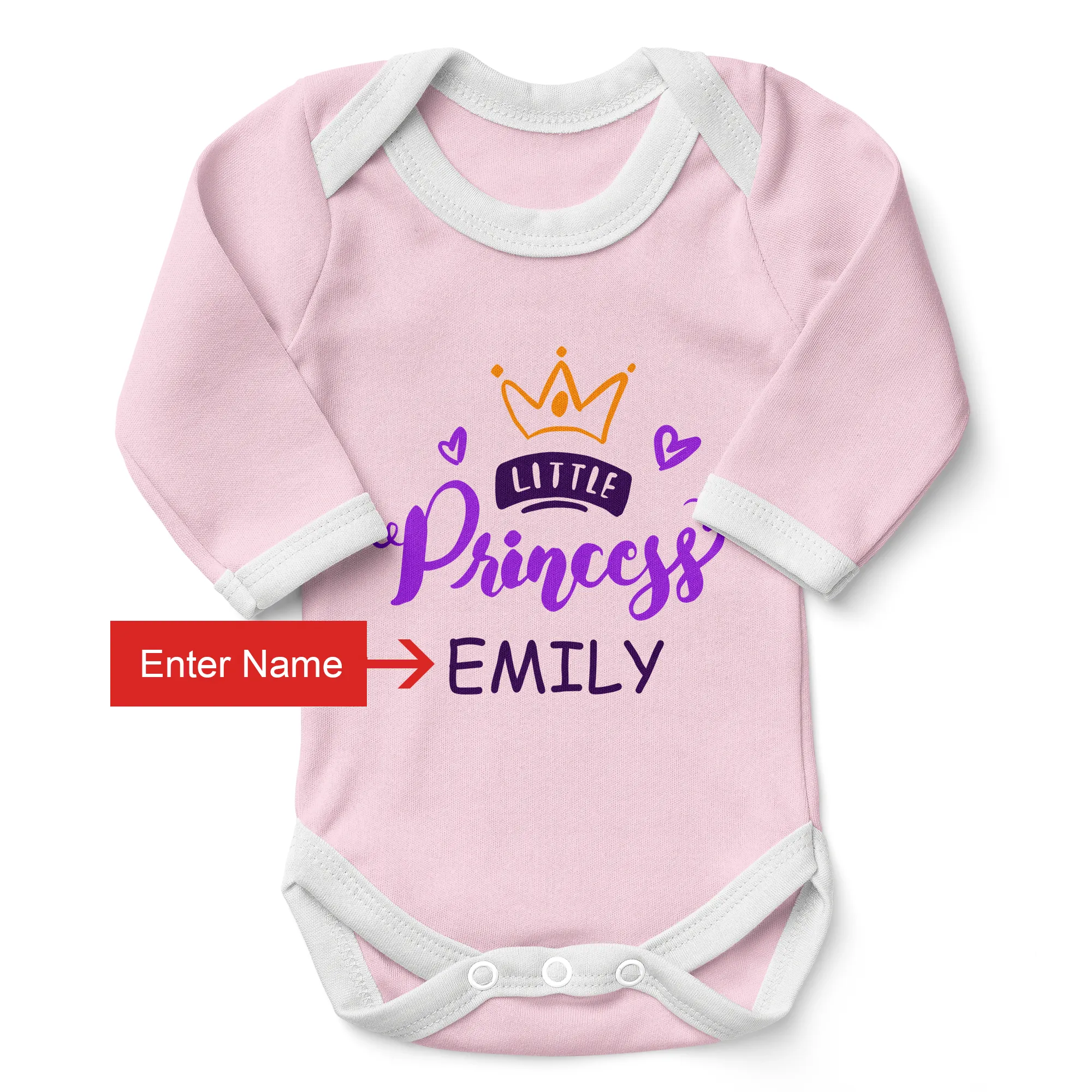 [Personalized] Endanzoo Organic Long Sleeve Baby Bodysuit - Little Princess