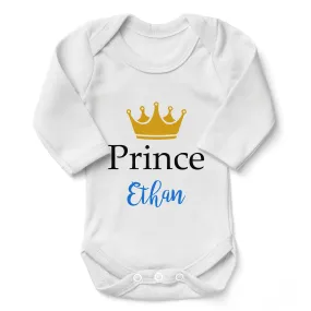 [Personalized] Endanzoo Organic Long Sleeves Baby Bodysuit - Prince Boy