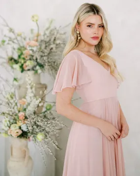 Phoebe Bridesmaid Dress In Blush Chiffon