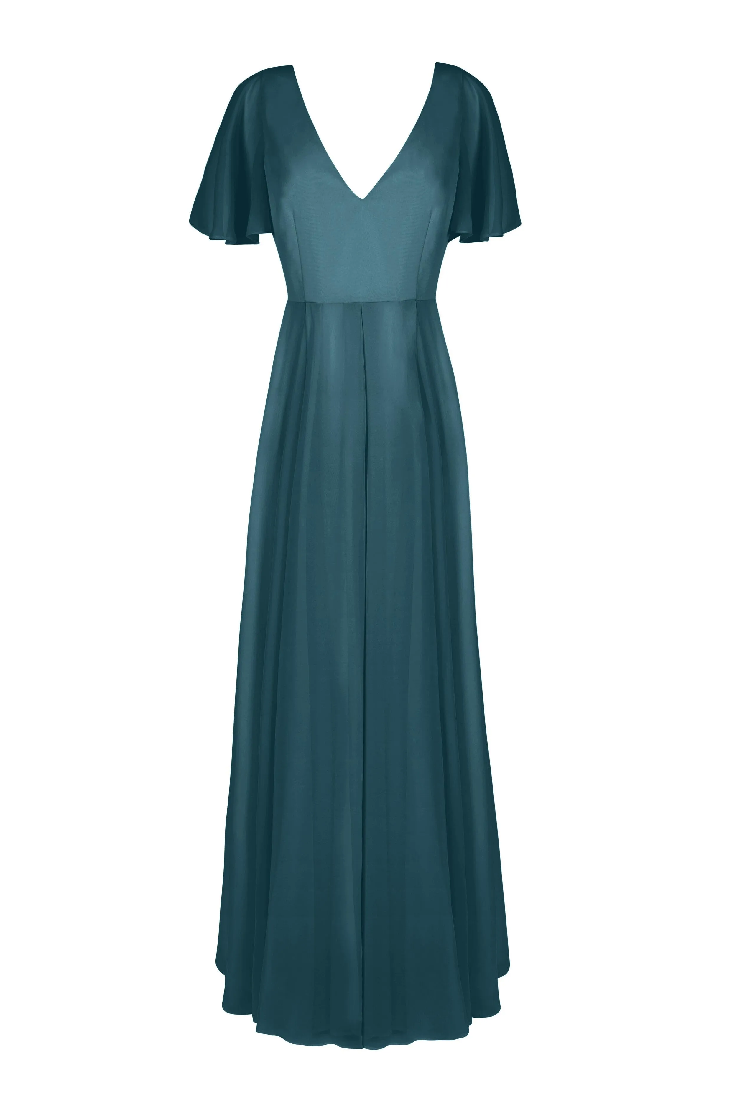 Phoebe Bridesmaid Dress In Emerald Chiffon