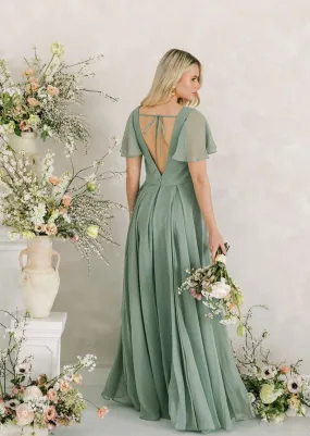 Phoebe Bridesmaid Dress in Sage Chiffon