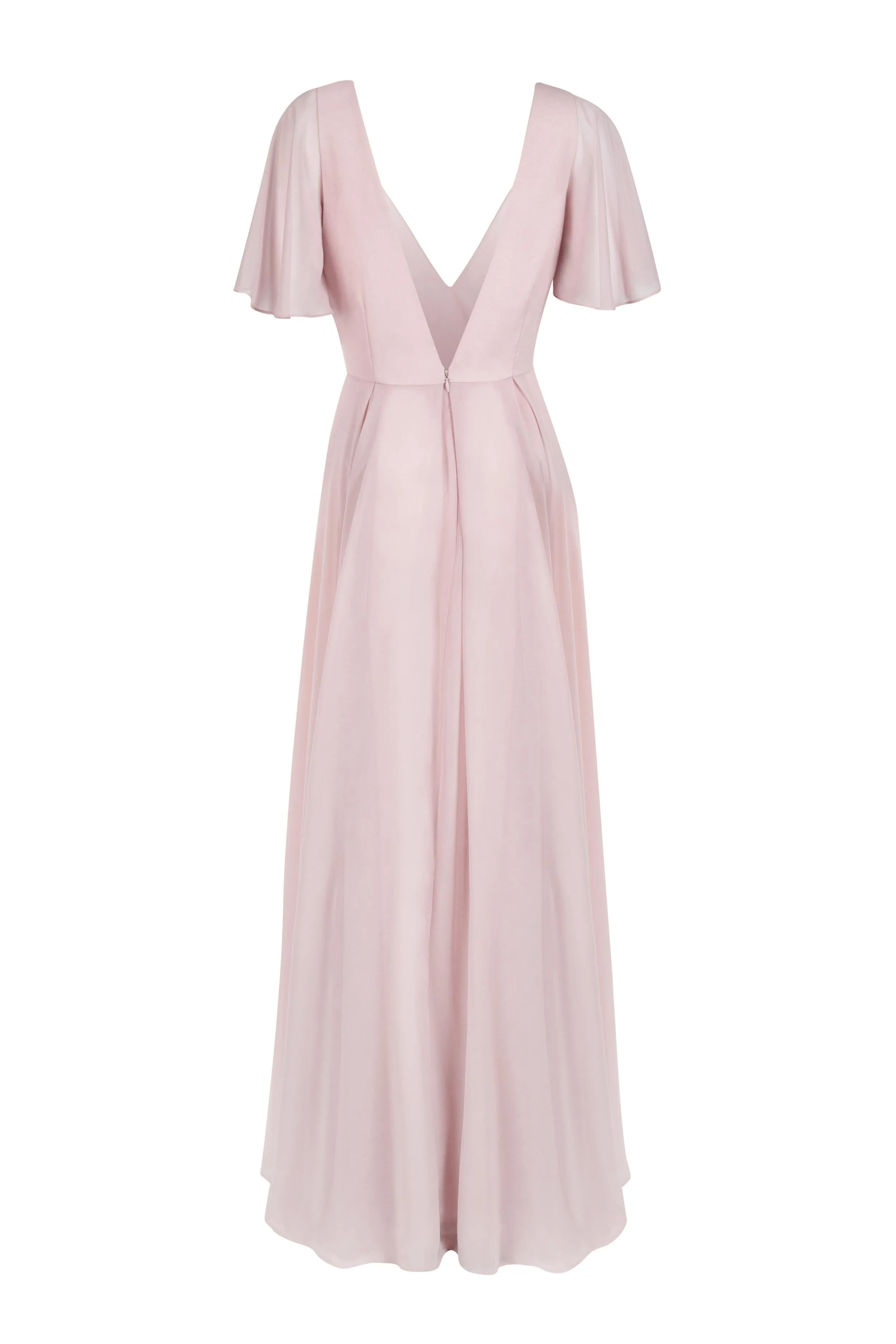 Phoebe Bridesmaid Dress In Smoked Blush Chiffon