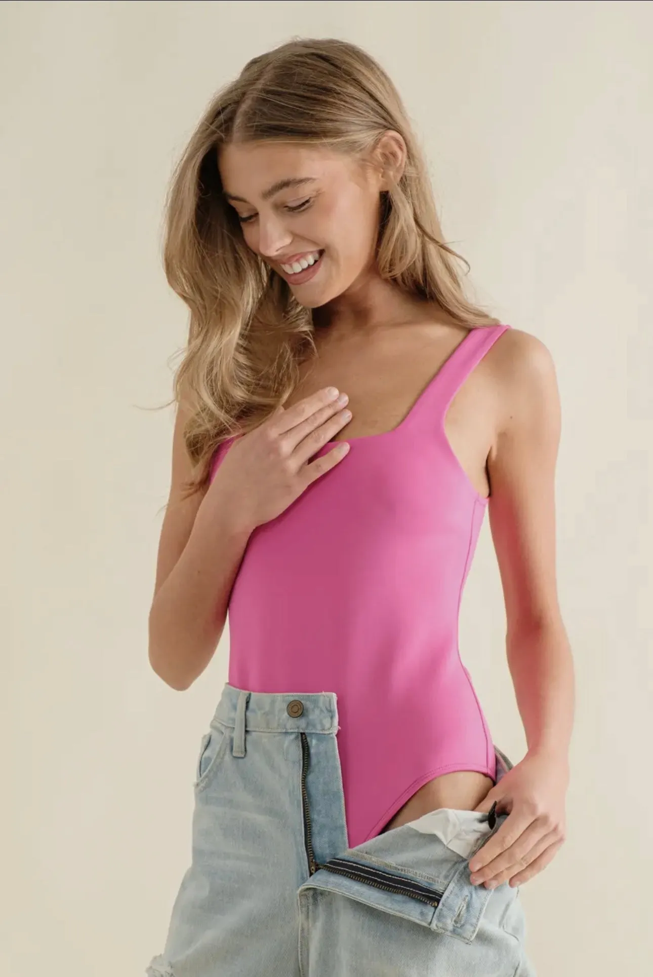 Pink scuba bodysuit - FINAL SALE