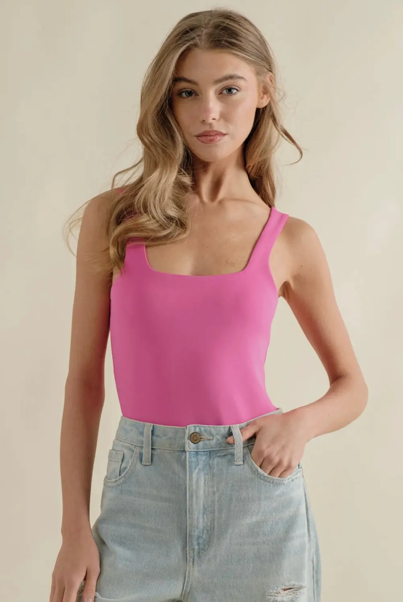 Pink scuba bodysuit - FINAL SALE