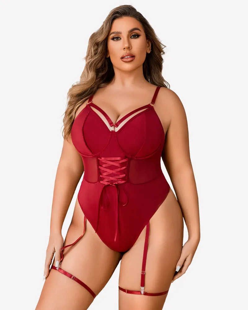 Plus Size Bodysuit with High Slit dress