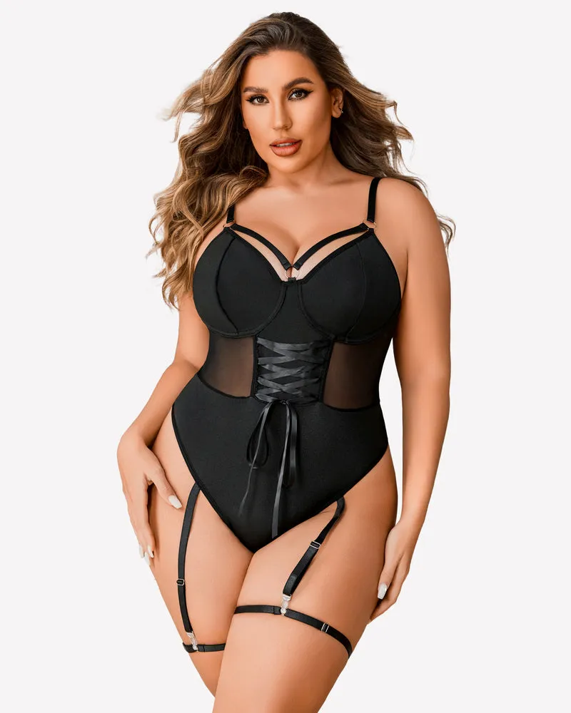 Plus Size Bodysuit with High Slit dress