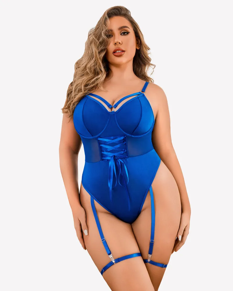 Plus Size Bodysuit with High Slit dress