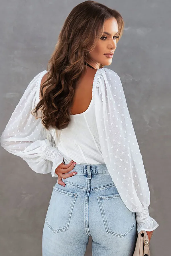 Plus Size White Off Shoulder Ribbed Bodysuit