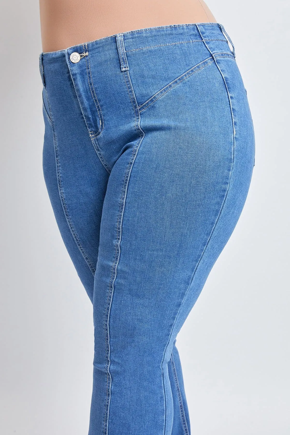 Plus Size Women's  Flare Jeans with Front Seam