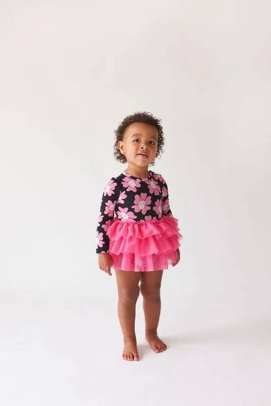 Posh Peanut - Winifred - Long Sleeve Tulle Skirt Bodysuit