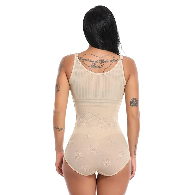 Power Lace Tummy Control Mesh Bodysuit Shapewear