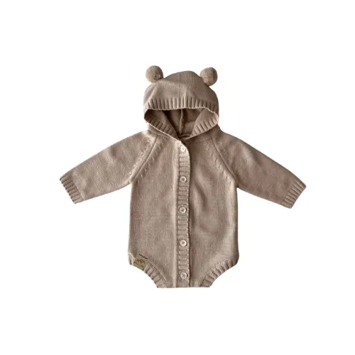 Pre-Order: Baby Bear Hooded Knit Romper | Lait   Cafe O'Lait