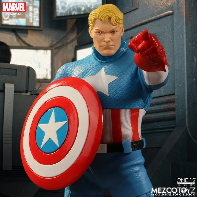 **Pre Order**Mezco One 12 Captain America Silver Age Edition Action Figure