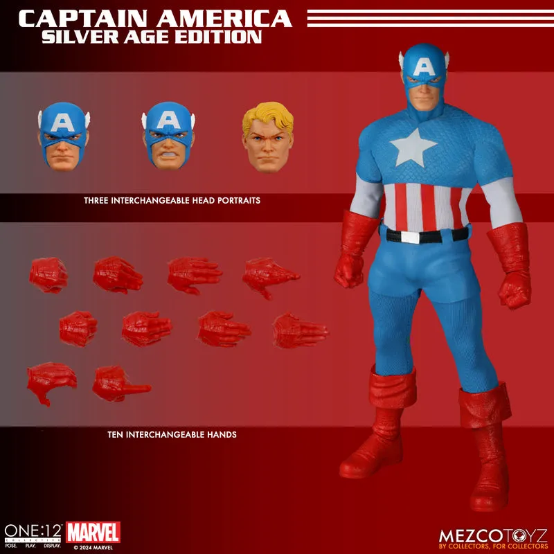 **Pre Order**Mezco One 12 Captain America Silver Age Edition Action Figure