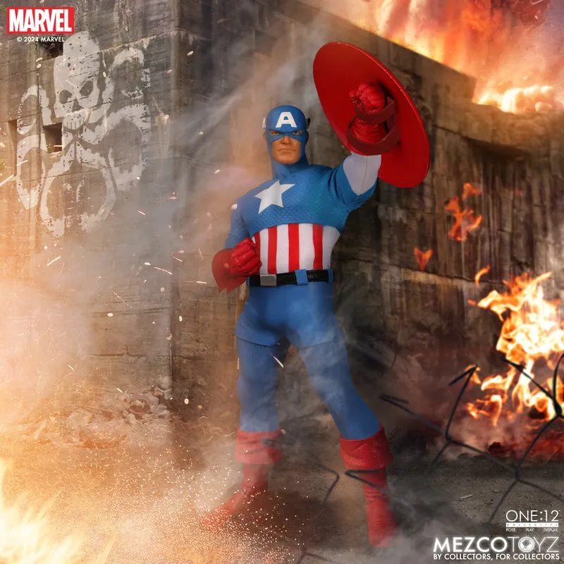 **Pre Order**Mezco One 12 Captain America Silver Age Edition Action Figure