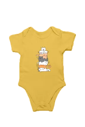 Purrfectly Cozy Cat Pile Baby Romper – Soft & Playful