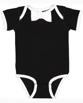 Rabbit Skins RS4407 Infant Baby Rib Bow Tie Bodysuit