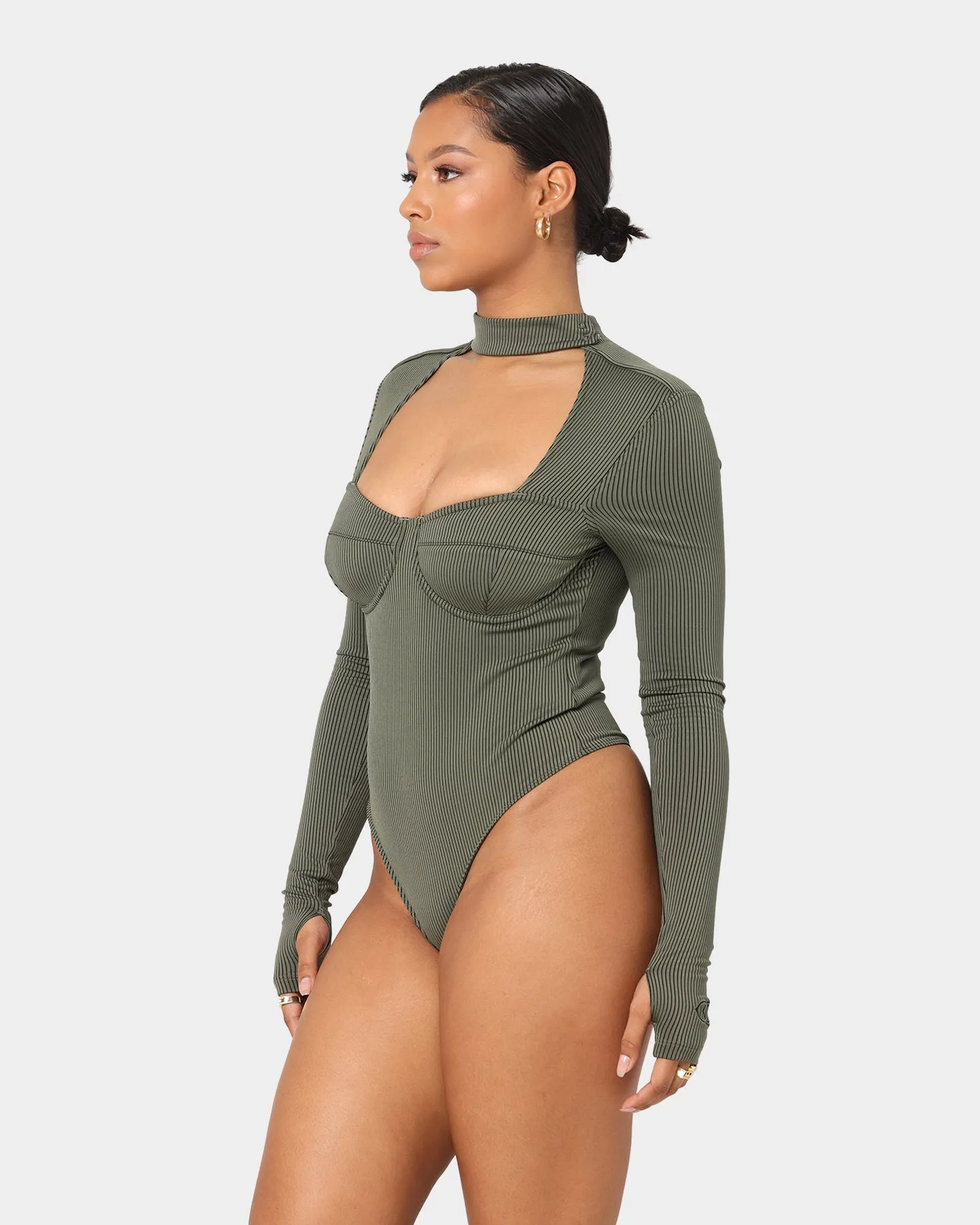 Reebok Women's Cardi B X Reebok Bodysuit Hunter Green