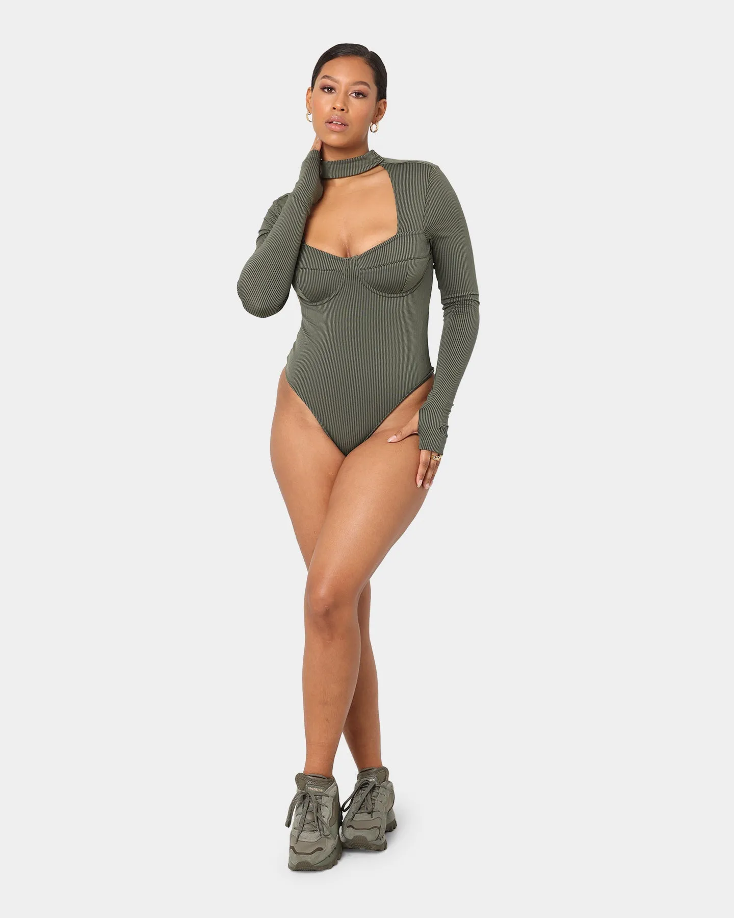 Reebok Women's Cardi B X Reebok Bodysuit Hunter Green