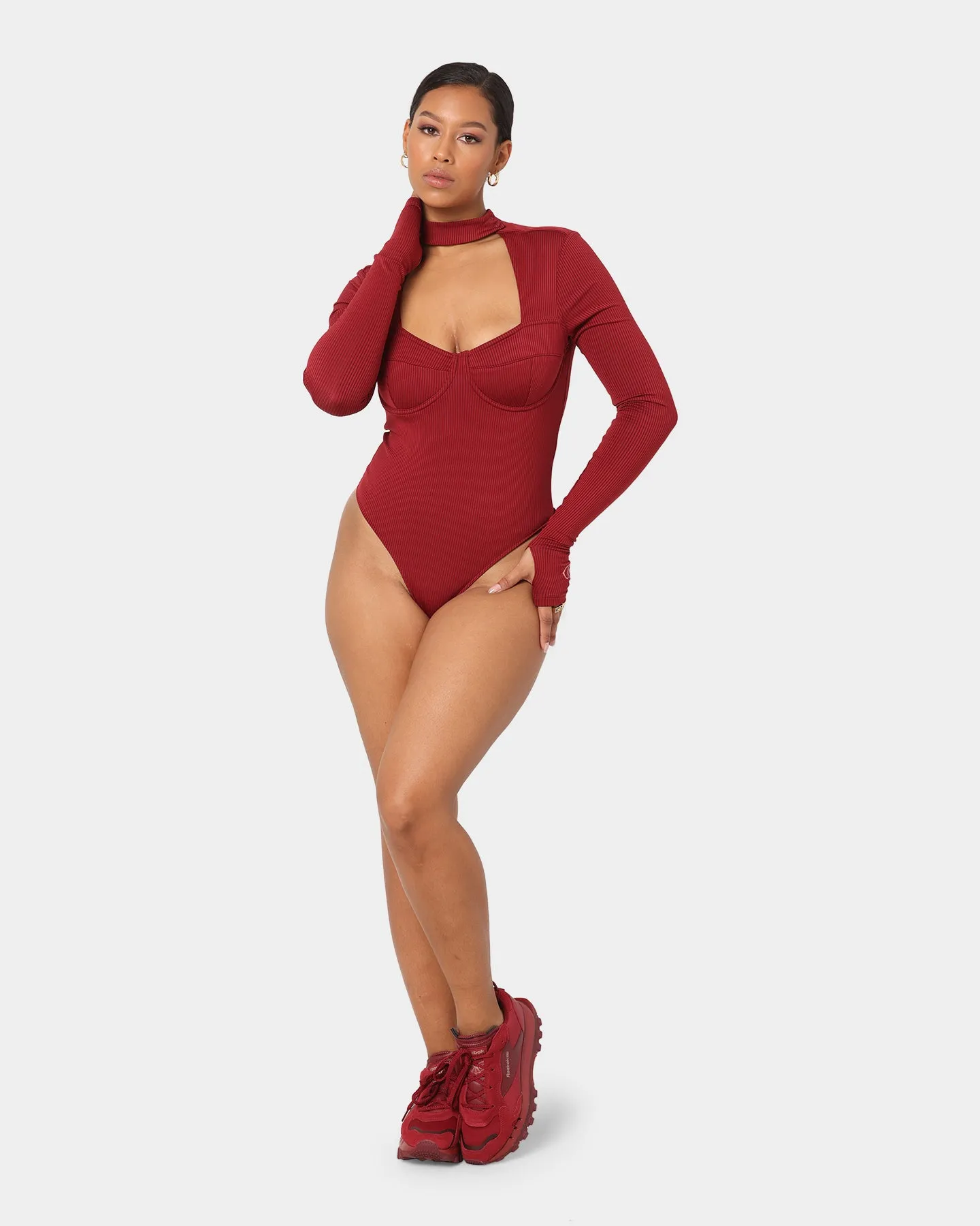 Reebok Women's Cardi B X Reebok Bodysuit Triathlon Red