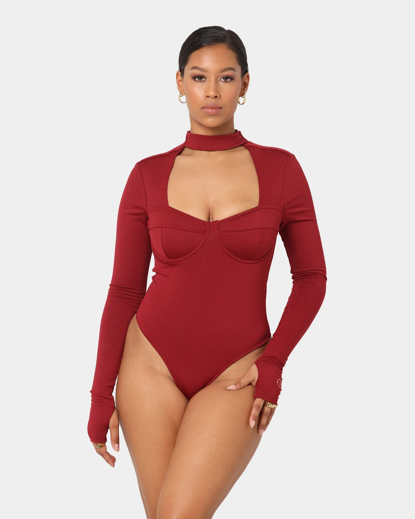 Reebok Women's Cardi B X Reebok Bodysuit Triathlon Red