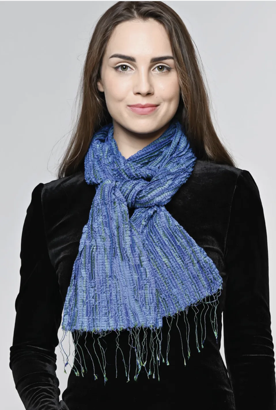 Revati Perwinkle Silk & Wool Scarf