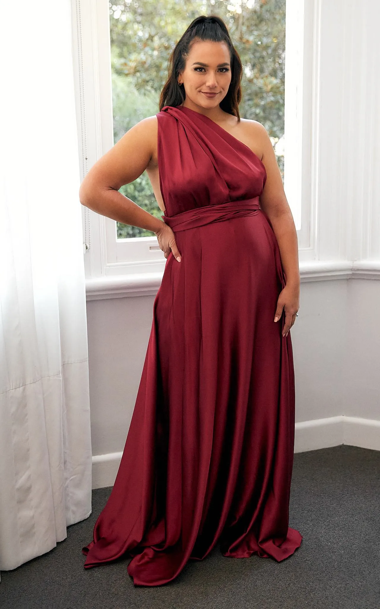 Roman Multiway Maxi Dress - Burgundy Wine