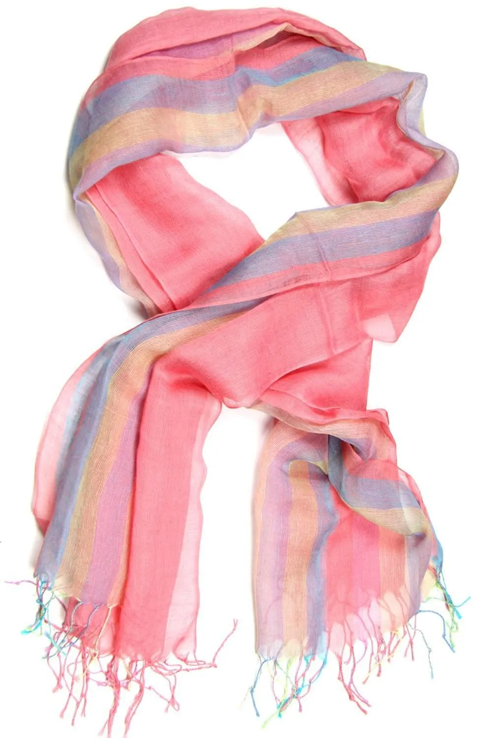 Scarf / Coral / Linen Cotton / Unisex