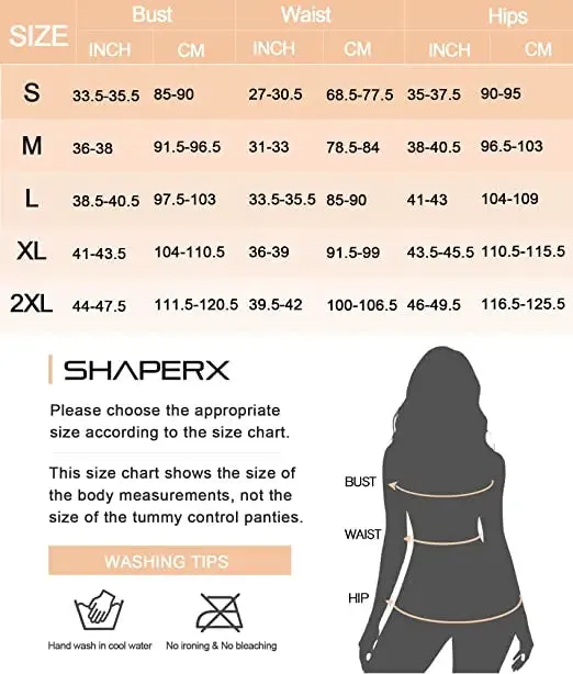 SHAPERX Tummy Control Shapewear for Women Seamless Body Shaper