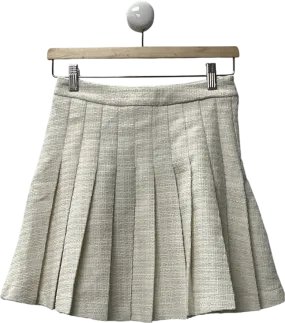 SHEIN White Romantic Women’s Sweetheart Apricot Pleated Tweed Skirt UK S