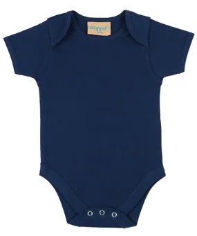 Short-sleeved bodysuit with envelope neck opening | Navy