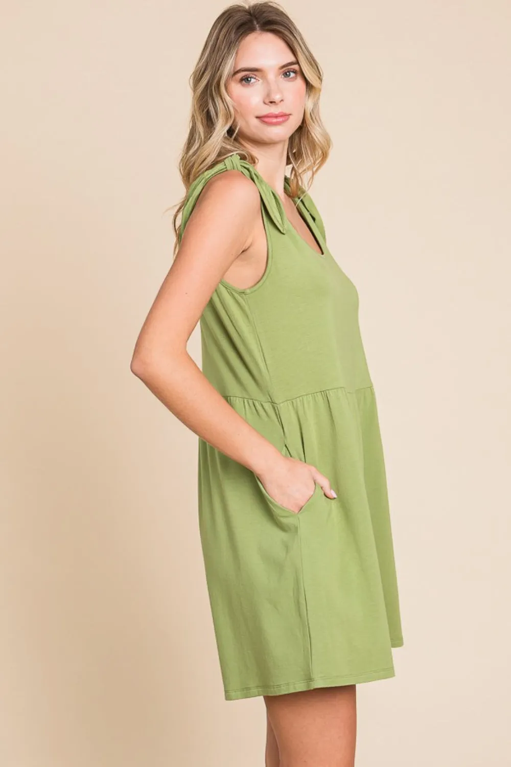 Shoulder Knot Baggy Romper