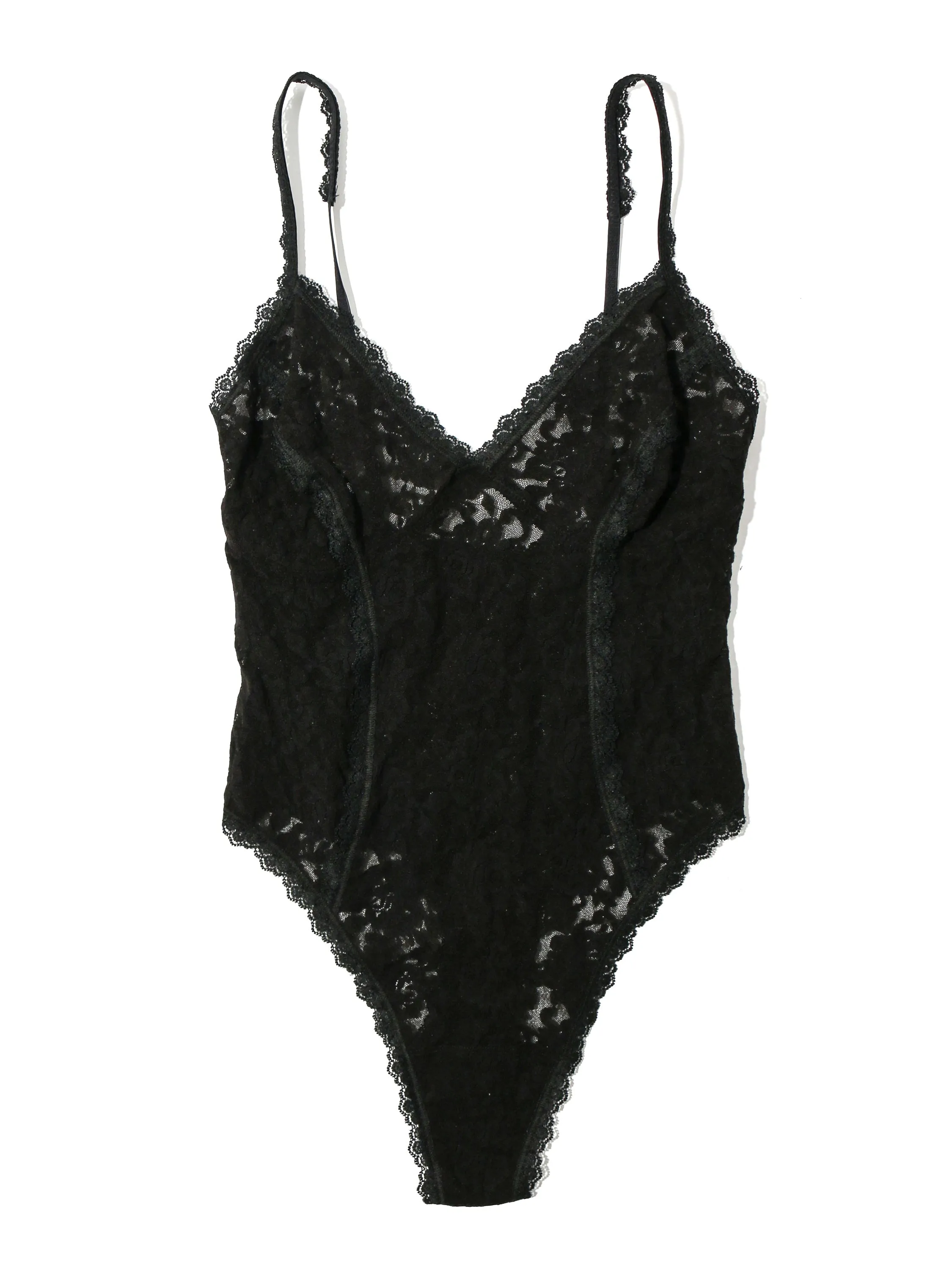 Signature Lace Seamed Bodysuit Black