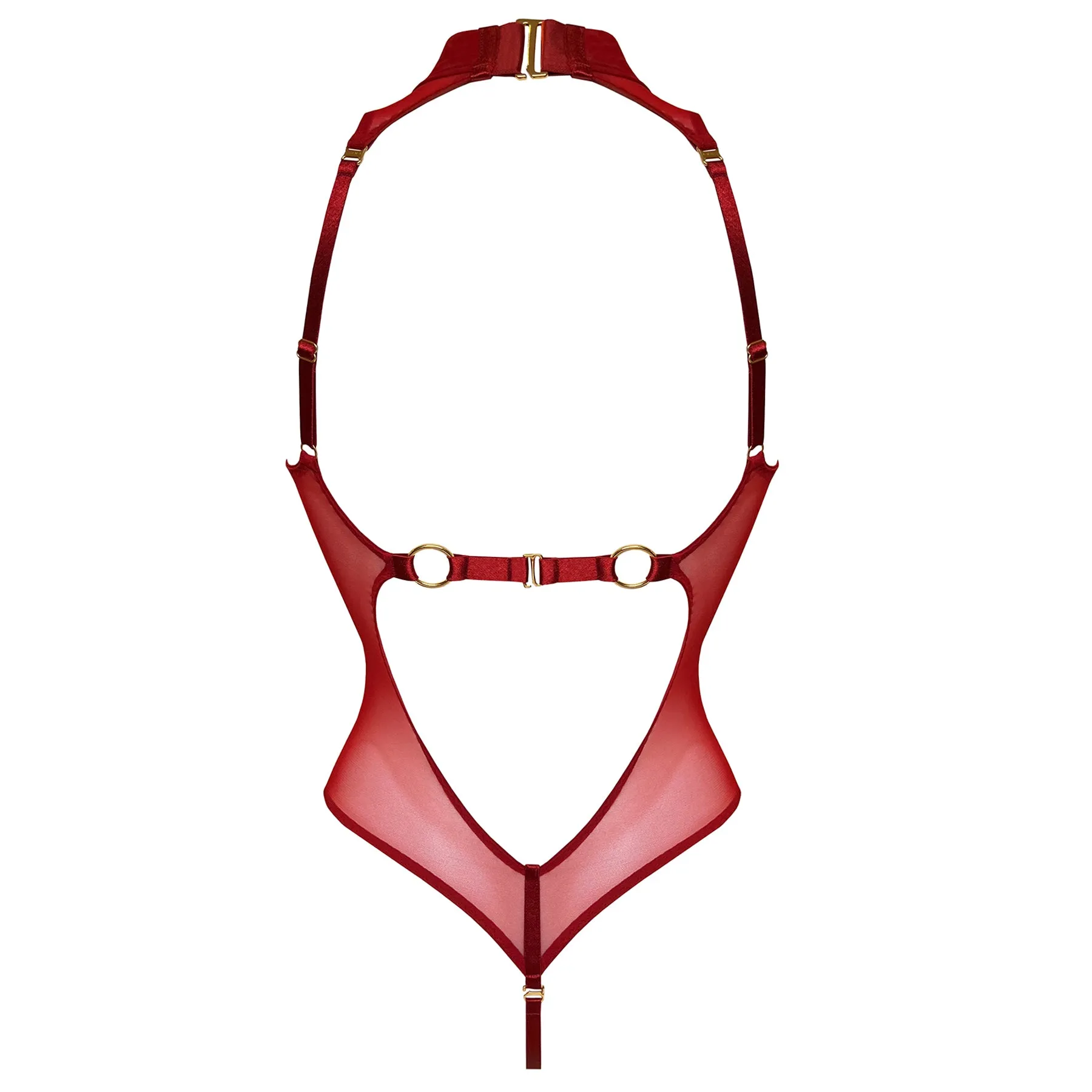 Signature mesh high neck body - red