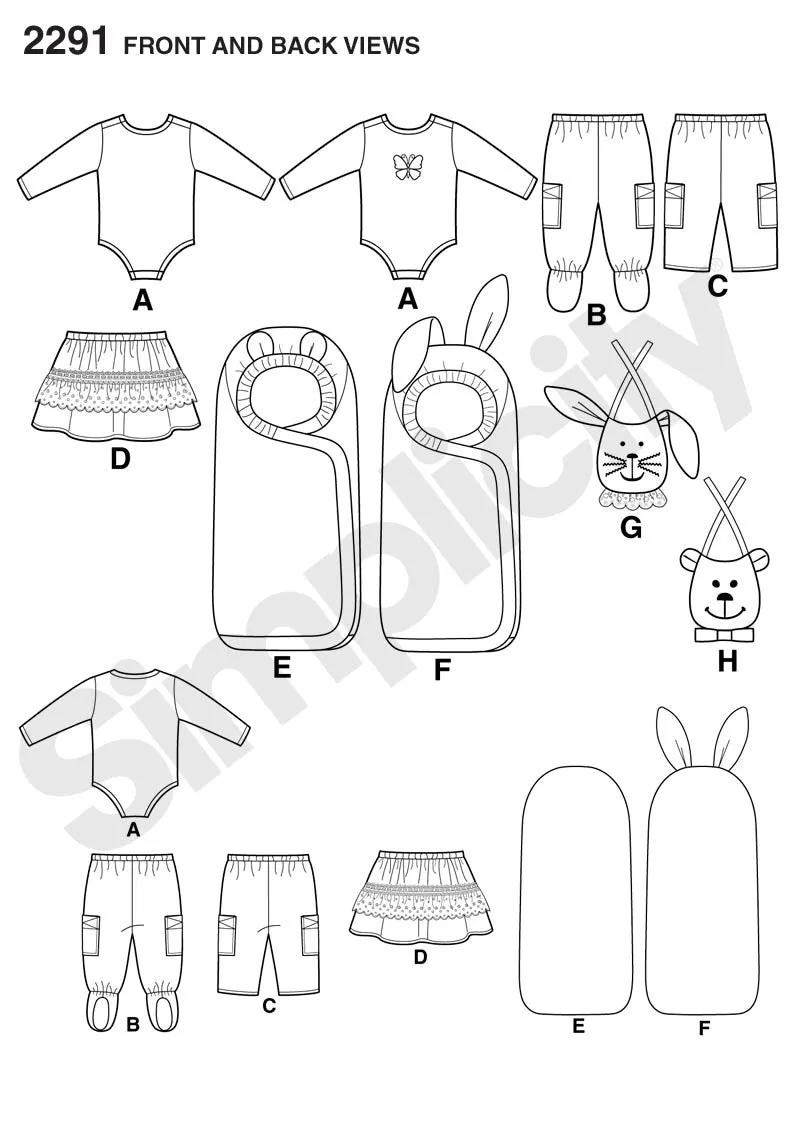 Simplicity Pattern 2291 Babies' Separates