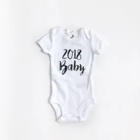 SLIGHTLY IMPERFECT - 2018 baby (handwritten font) announcement - BODYSUIT